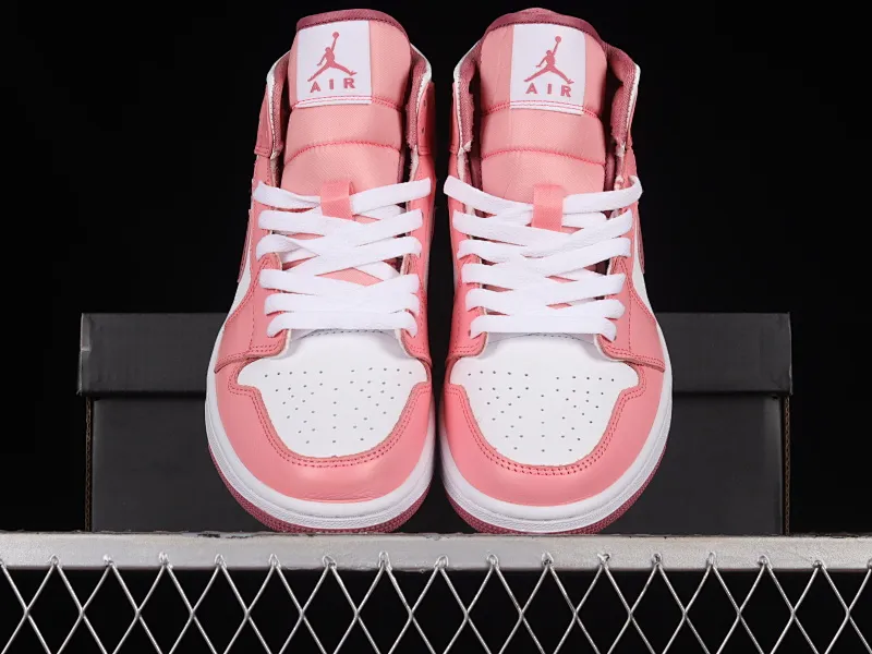 All categories Air Jordan Jordan series basketball shoes Air Jordan 1 Mid Air Jordan 1 Mid "Desert Berry" AJ1 Joe 1 pink and white mid-top cultural basketball shoes DQ8423-616